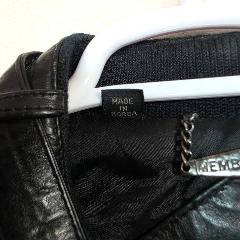 Vintage Members Only Leather Bomber Jacket Men's 44 Black 80s 90s  Quilted Racer